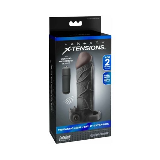 Pipedream Fantasy X-tensions Vibrating Real Feel 2 in. Extension With Ball Strap Black