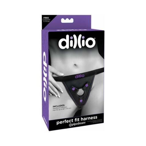 Pipedream Dillio Adjustable Perfect Fit Harness Black-Purple