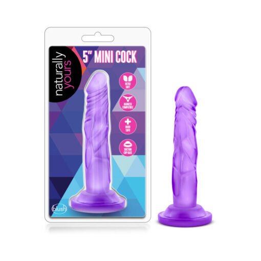 Naturally Yours 5 in. Mini Cock Realistic Dildo Purple