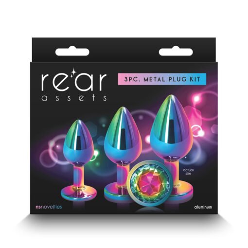 Rear Assets 3-Piece Metal Plug Kit Multicolor-Rainbow