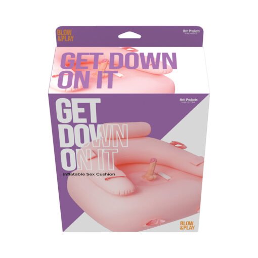 Get Down On It Inflatable Cusion with Wire Controller Dildo and Wrist-Leg Straps