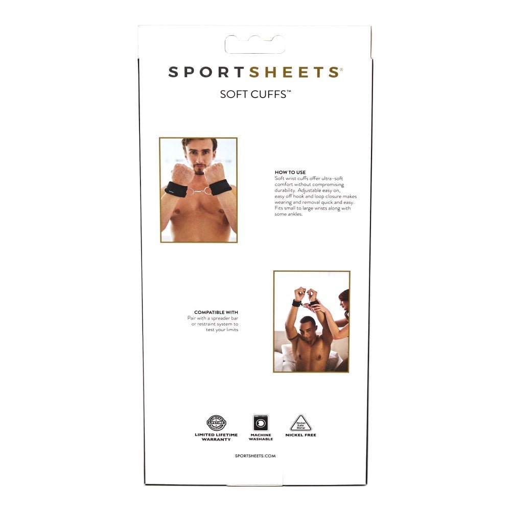 Sportsheets Soft Cuffs with Velcro Straps Black - Image 3