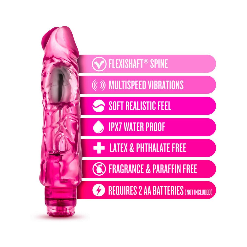 Naturally Yours Wild Ride Realistic 9 in. Vibrating Dildo Pink - Image 6