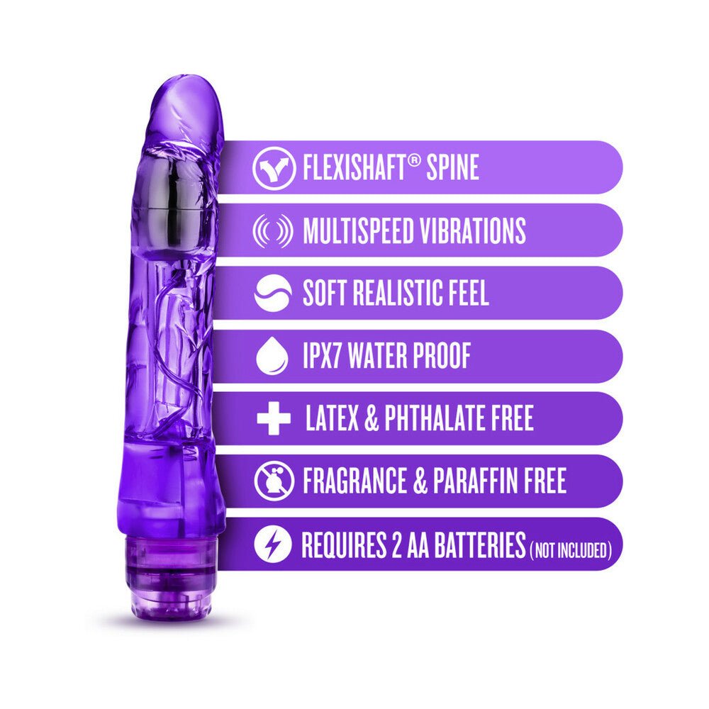 Naturally Yours Mambo Vibe Realistic 9 in. Vibrating Dildo Purple – alternate view 5