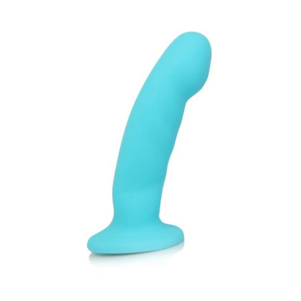 Luxe Cici 6.5 in. Curved Silicone Dildo Blue – alternate view 1