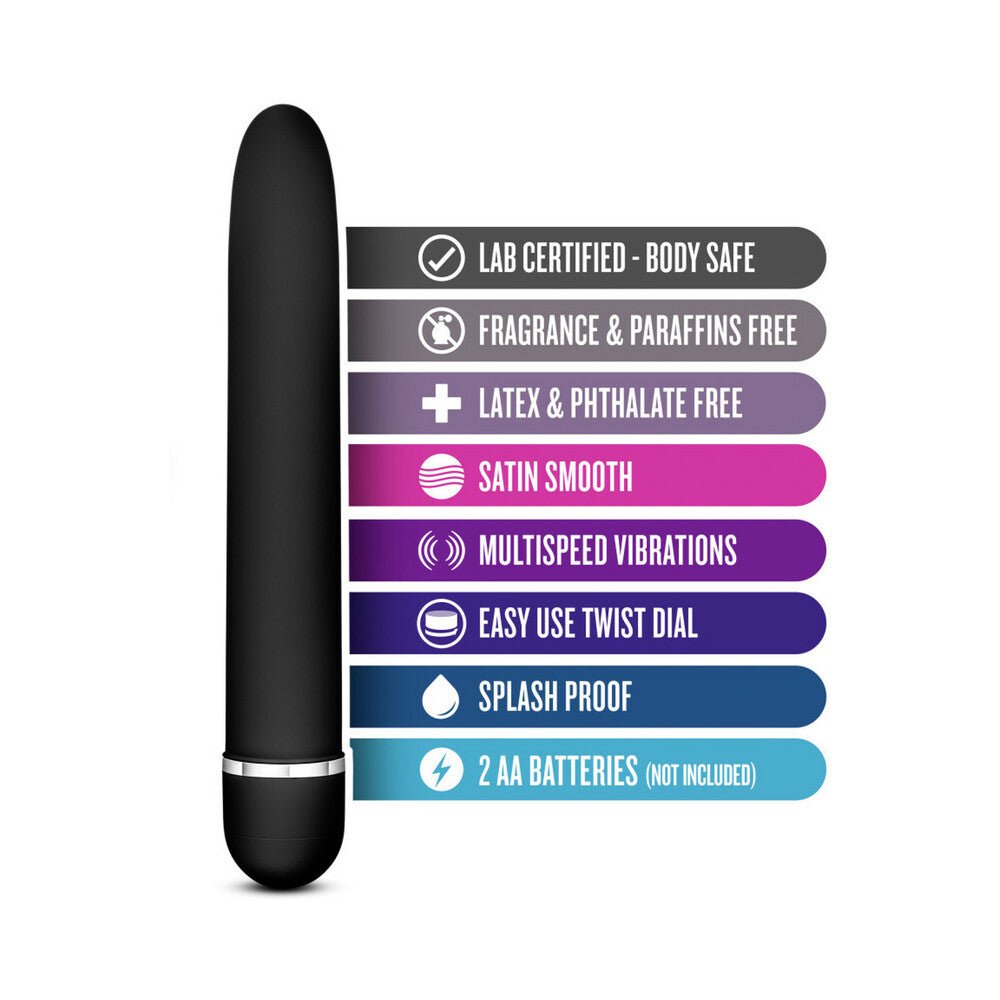 Rose Luxuriate Classic Slimline Vibrator Black – alternate view 4