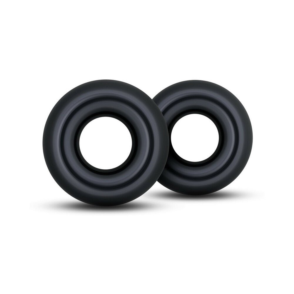 Stay Hard Donut Rings Oversized Cockring 2-Pack Black – alternate view 1