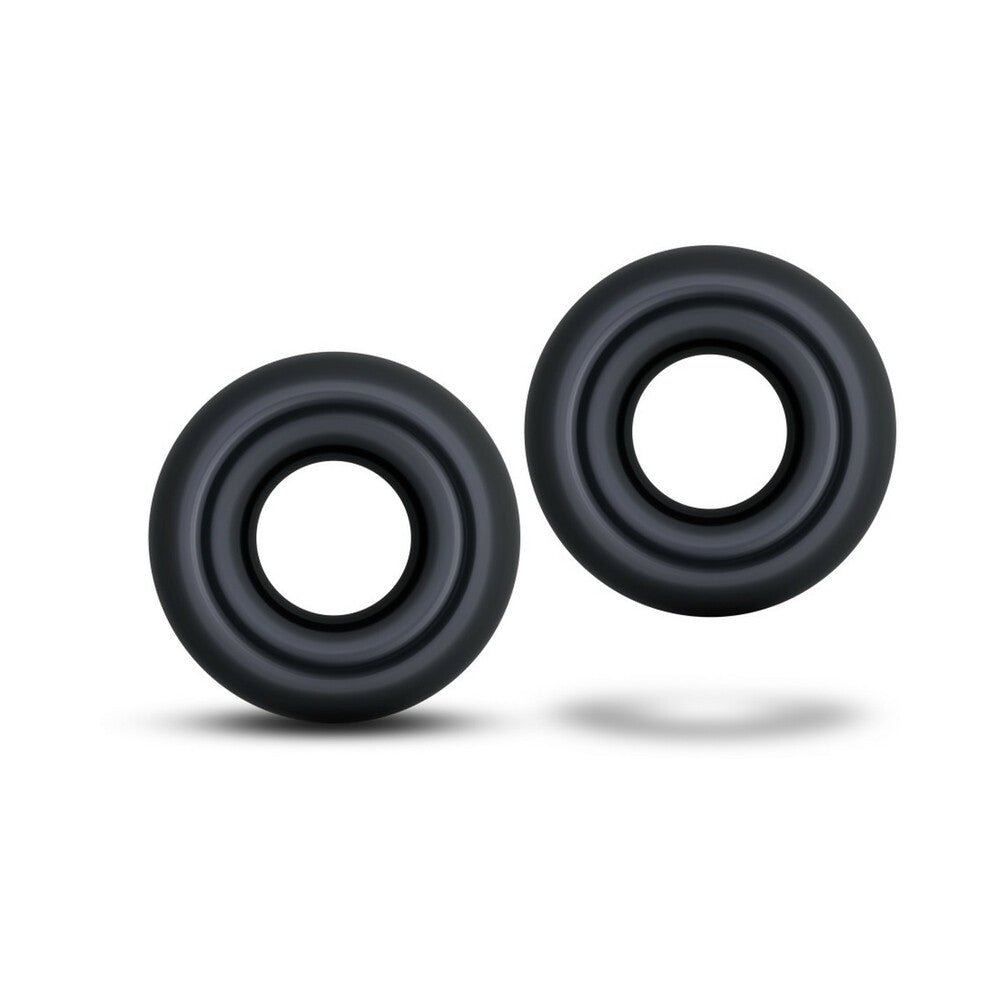 Stay Hard Donut Rings Oversized Cockring 2-Pack Black – alternate view 2