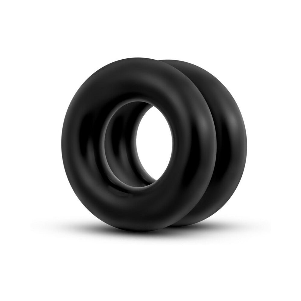 Stay Hard Donut Rings Oversized Cockring 2-Pack Black – alternate view 3