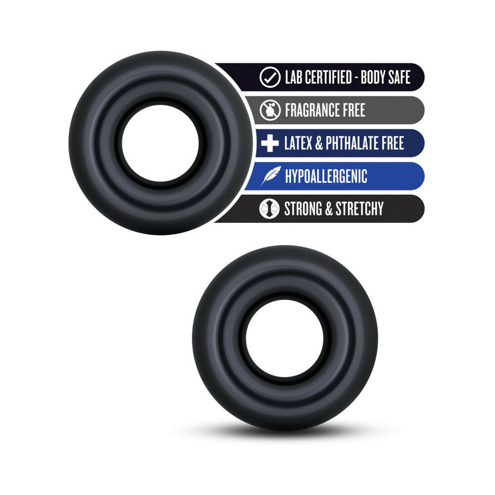Stay Hard Donut Rings Oversized Cockring 2-Pack Black – alternate view 4