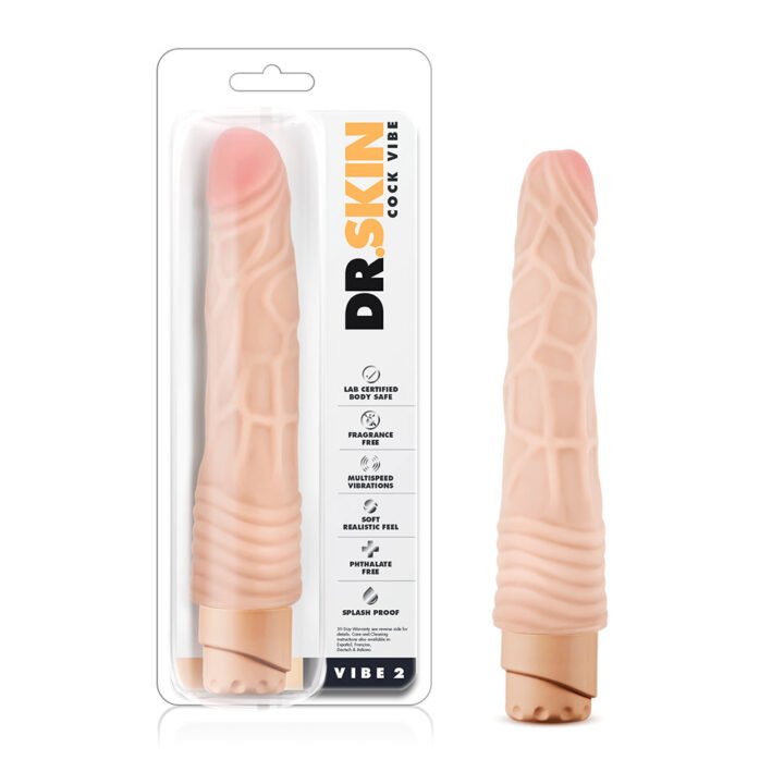 Dr. Skin Cock Vibe 2 Realistic 9 in. Vibrating Dildo Beige