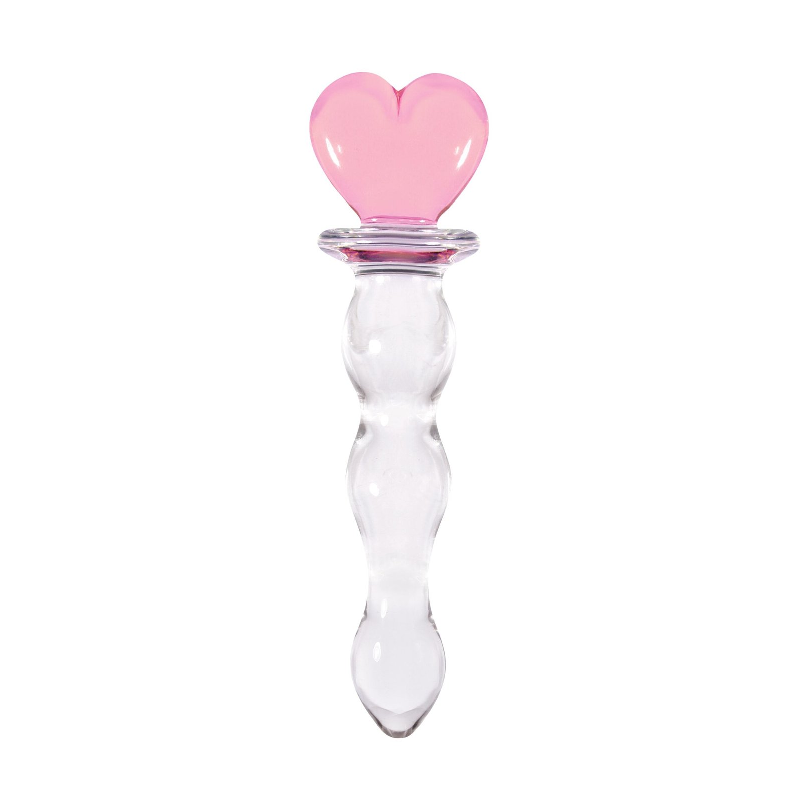 Crystal Heart of Glass 6 in. Glass Dildo Pink/Clear – alternate view 1