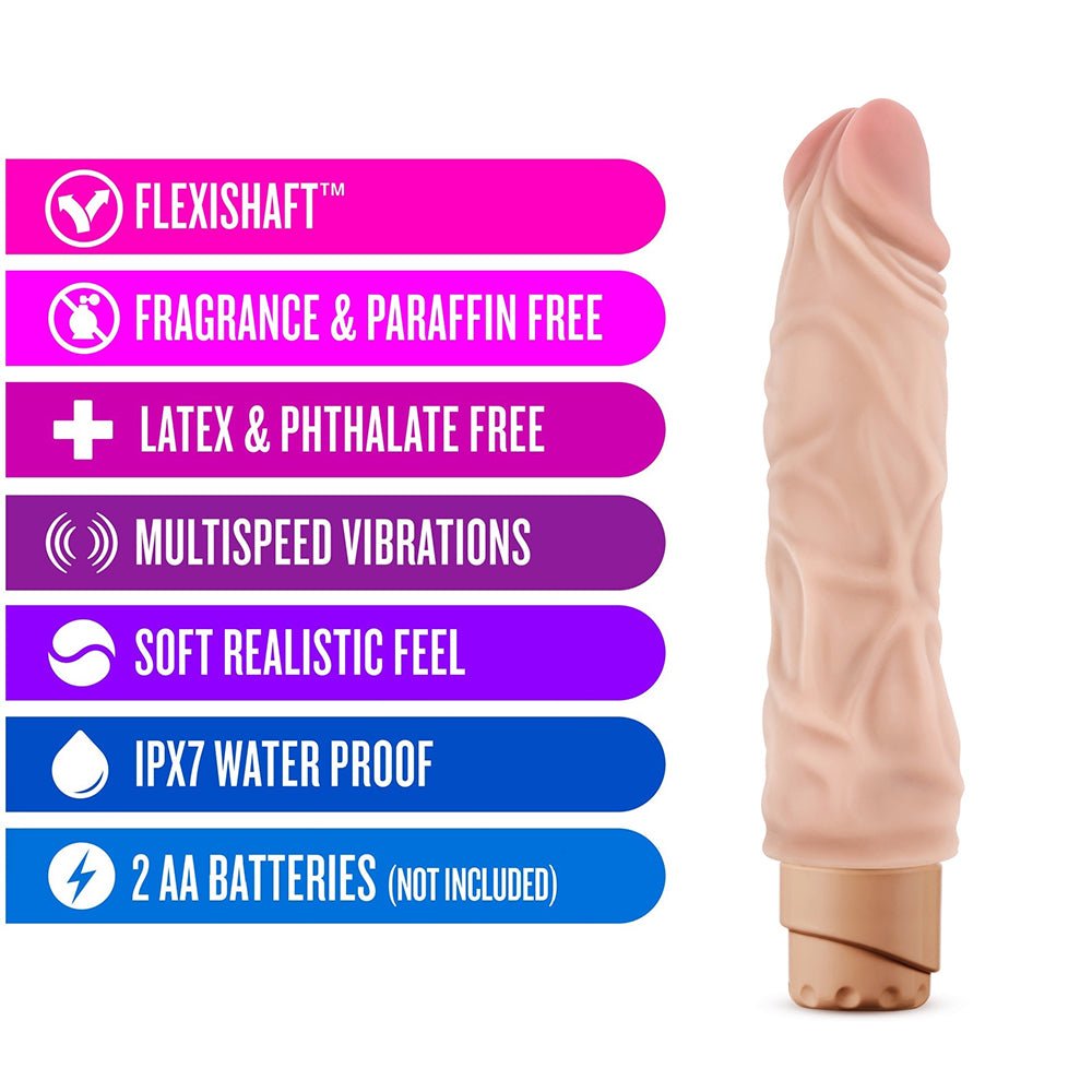 Dr. Skin Cock Vibe 10 Realistic 8.5 in. Vibrating Dildo Beige – alternate view 7