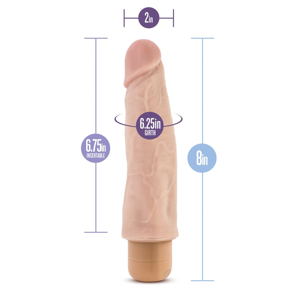 Dr. Skin Cock Vibe 14 Realistic 8 in. Vibrating Dildo Beige – alternate view 6