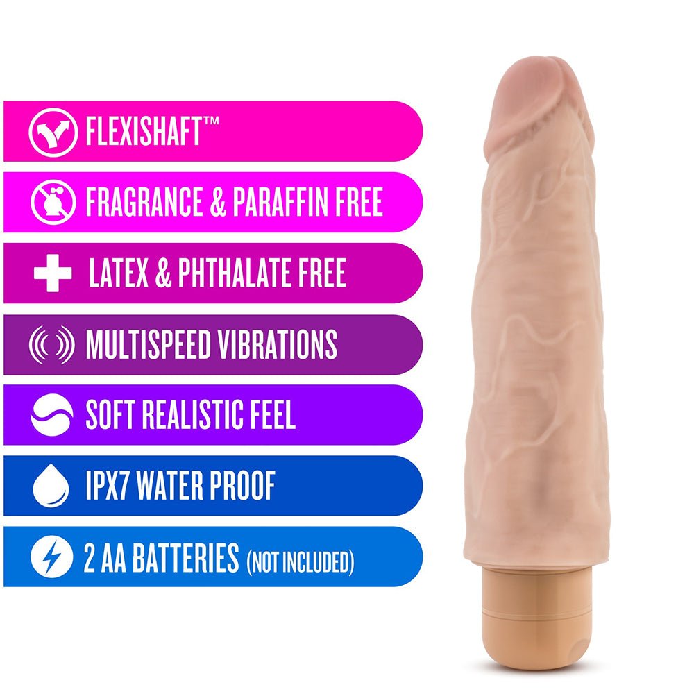 Dr. Skin Cock Vibe 14 Realistic 8 in. Vibrating Dildo Beige – alternate view 7