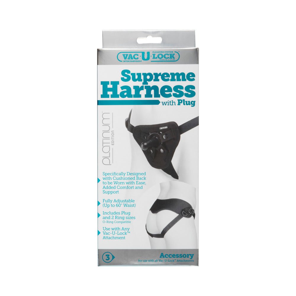 Vac-U-Lock Platinum - Supreme Harness - With Plug Black – alternate view 5