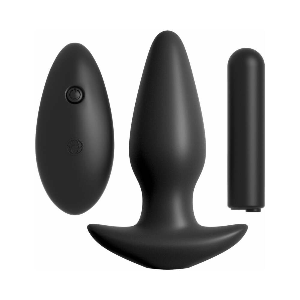 Anal Fantasy Collection Vibrating Remote Control Silicone Plug Black – alternate view 1
