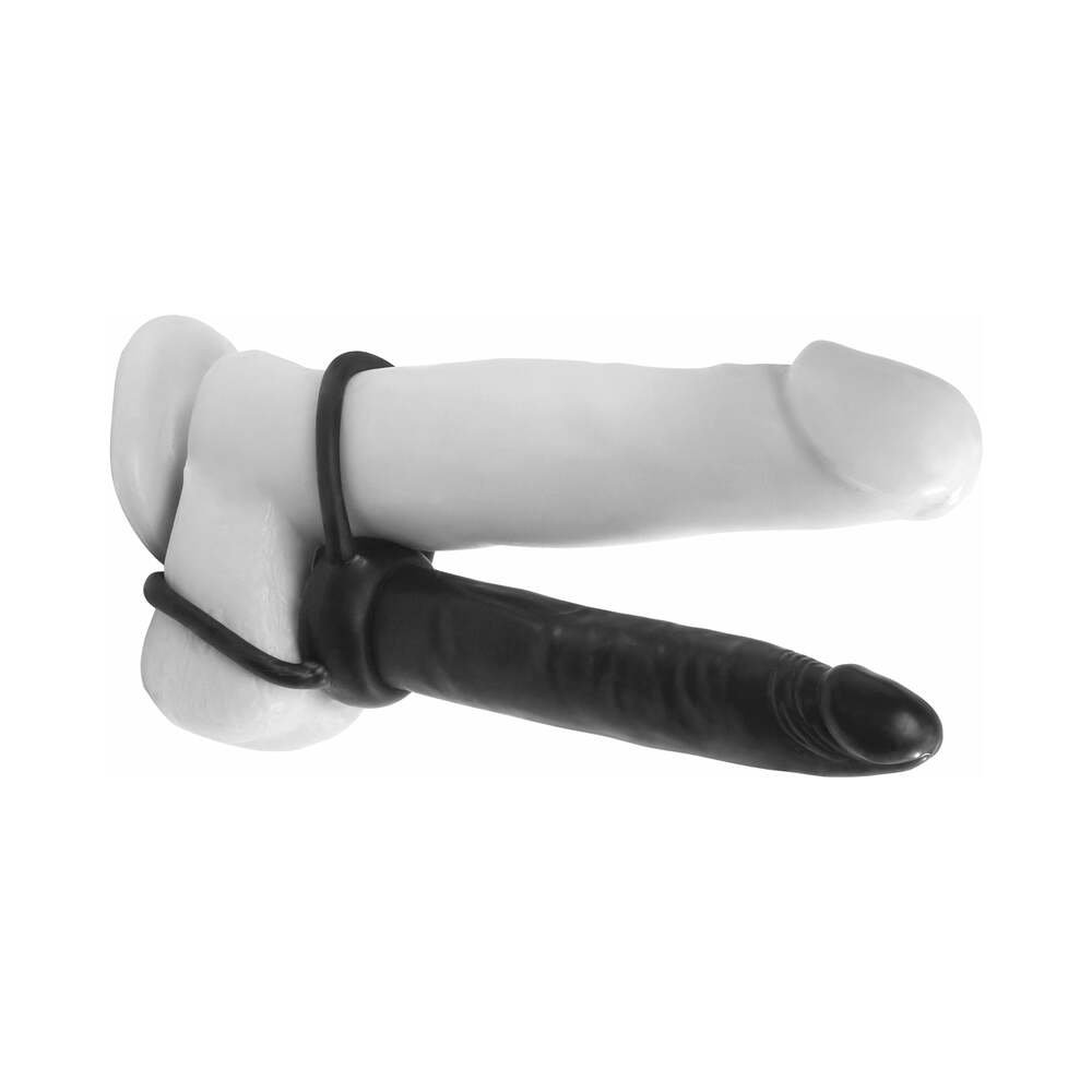 Anal Fantasy Collection Double Trouble 6 in. Dual-Entry Strap-On Dildo Black – alternate view 2