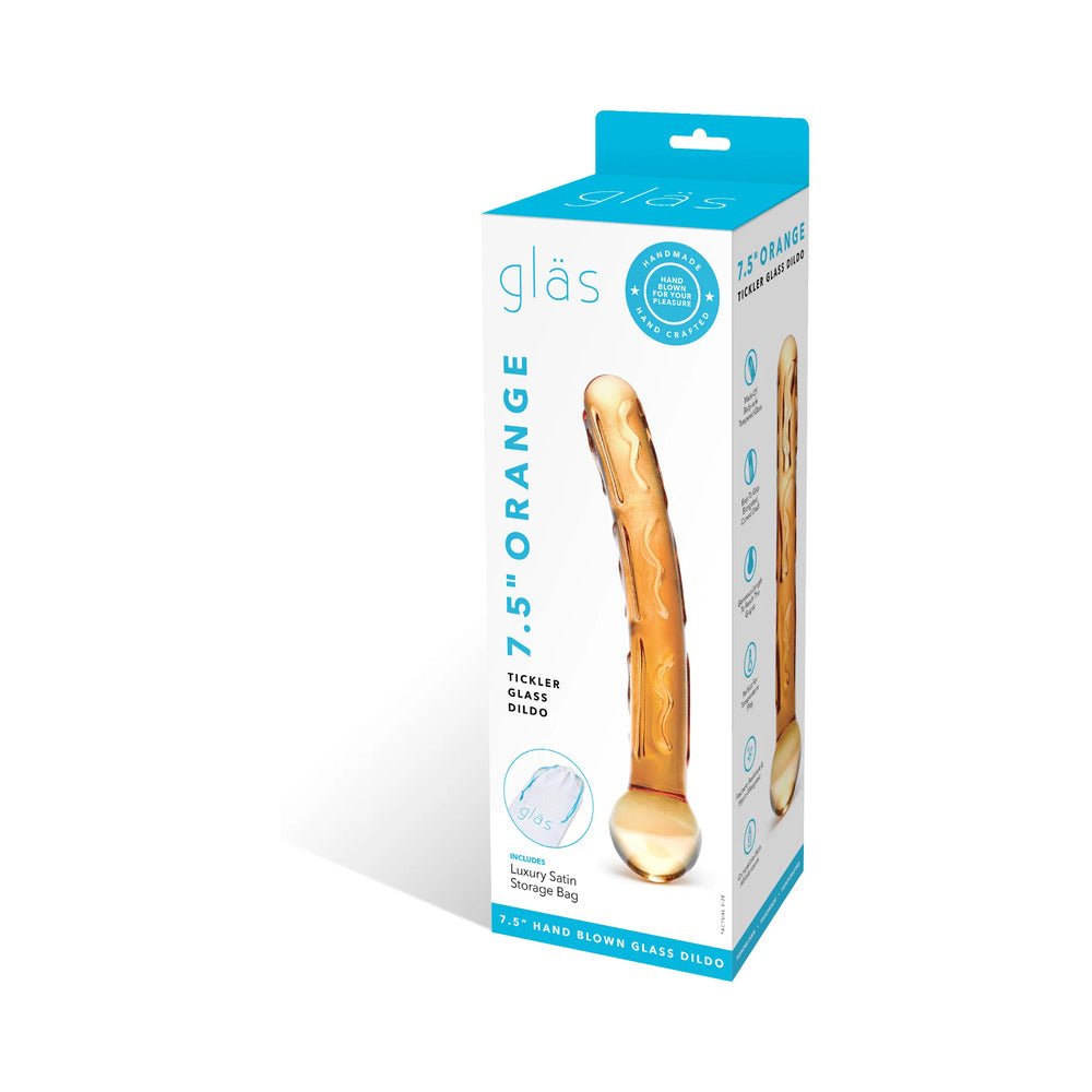 Glas 7.5 in. Orange Tickler Glass Dildo – alternate view 7