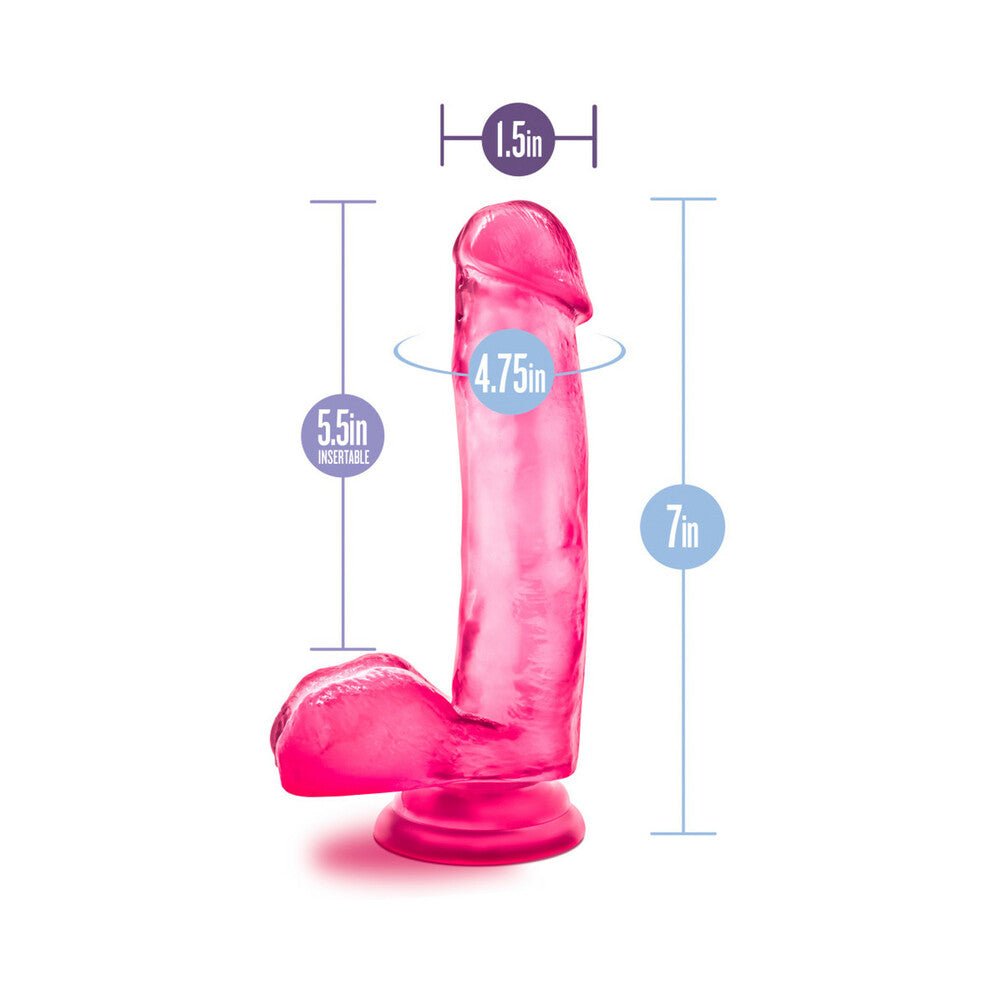 B Yours Sweet ''n Hard 1 Realistic 7 in. Dildo with Balls Pink – alternate view 6