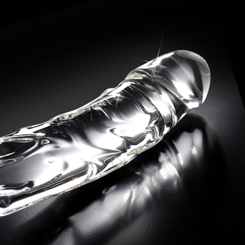 Icicles No. 62 Curved Realistic 6.5 in. Glass Dildo Clear – alternate view 3