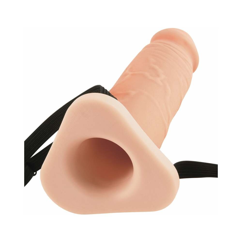 Fantasy X-tensions 8 in. Silicone Hollow Extension With Adjustable Straps Beige – alternate view 2