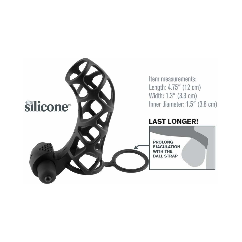 Fantasy X-tensions Vibrating Extreme Silicone Power Cage Black – alternate view 3