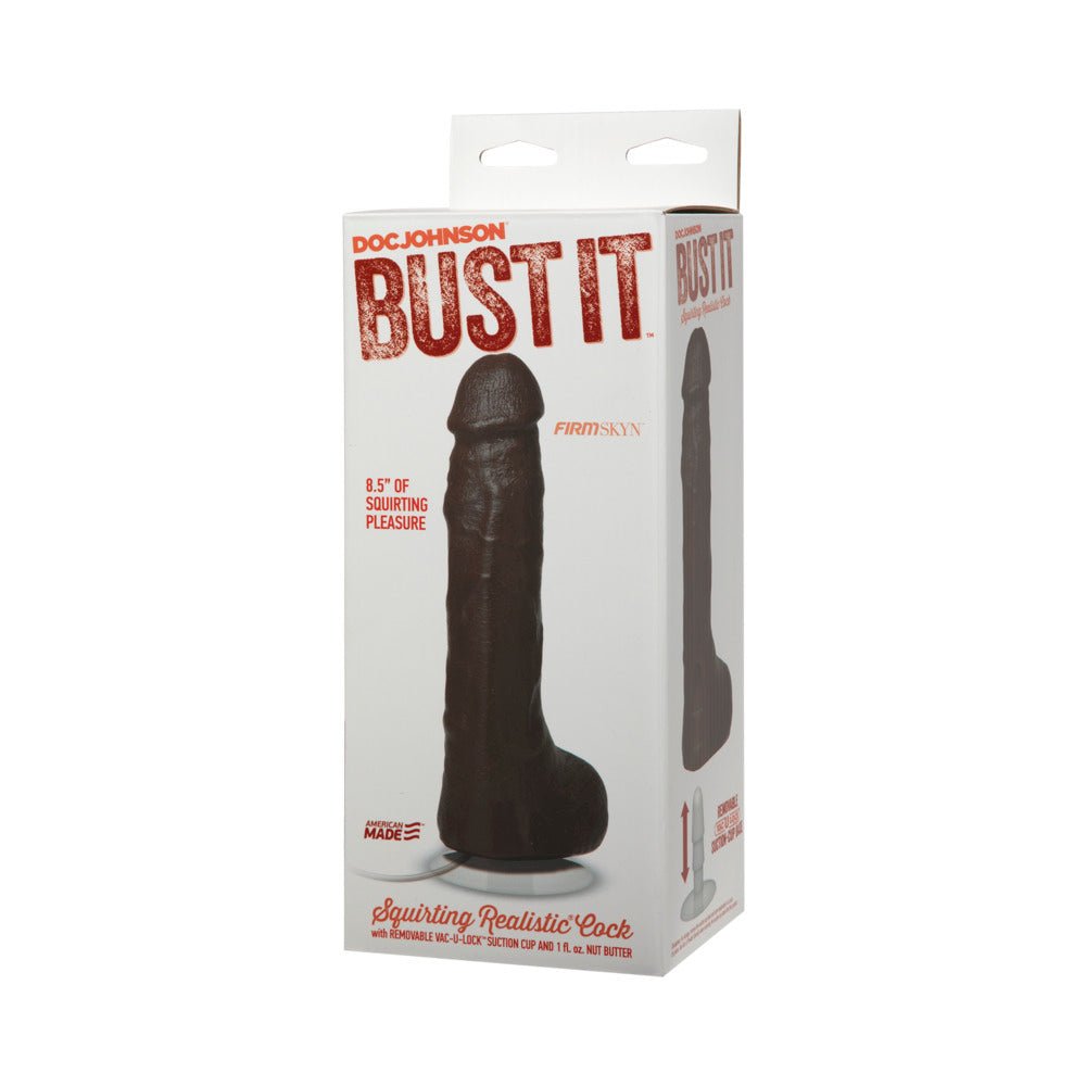 Bust It Squirting Realistic Cock Black w/1oz Nut Butter – alternate view 6