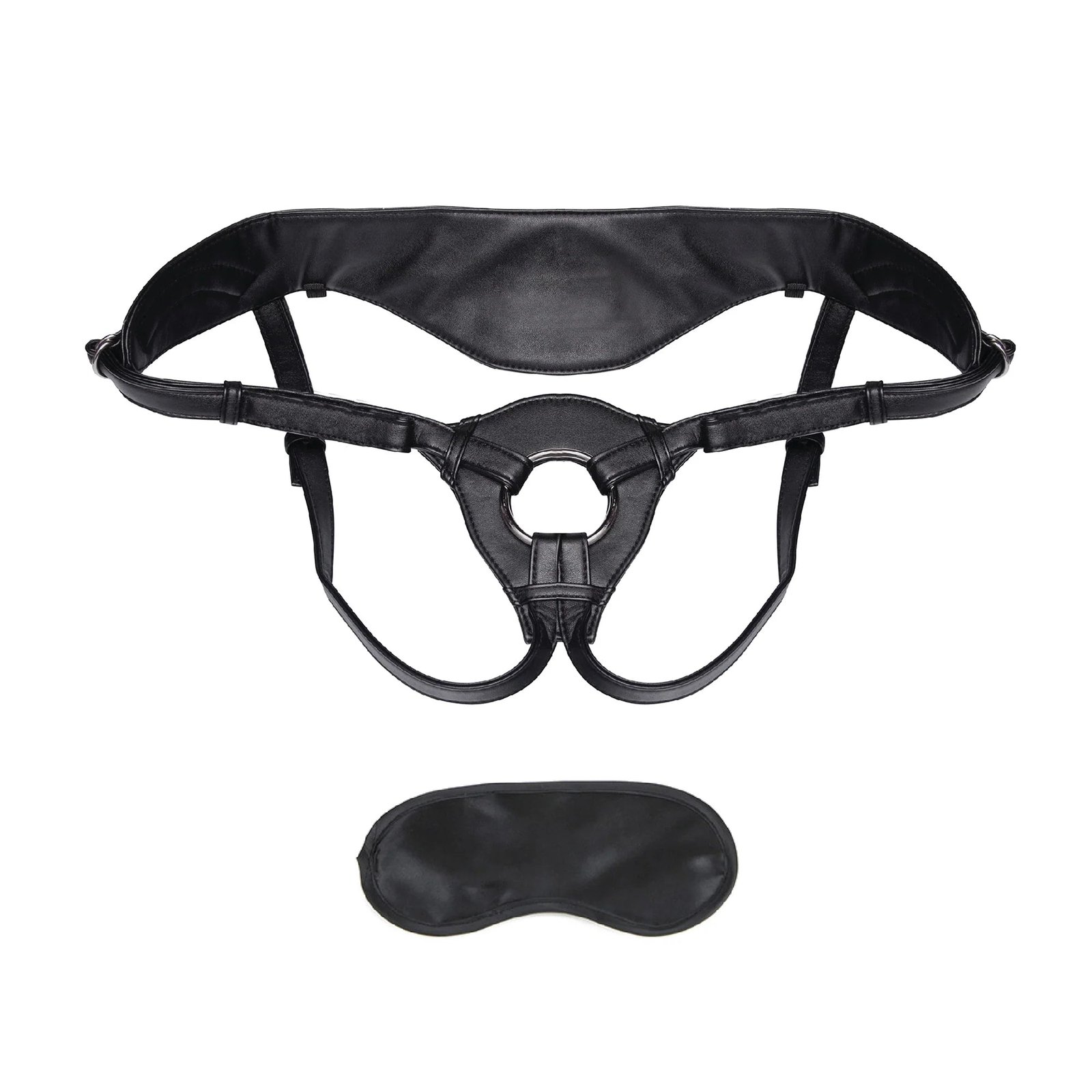 Lux Fetish Patent Leather Strap-On Harness Black – alternate view 1