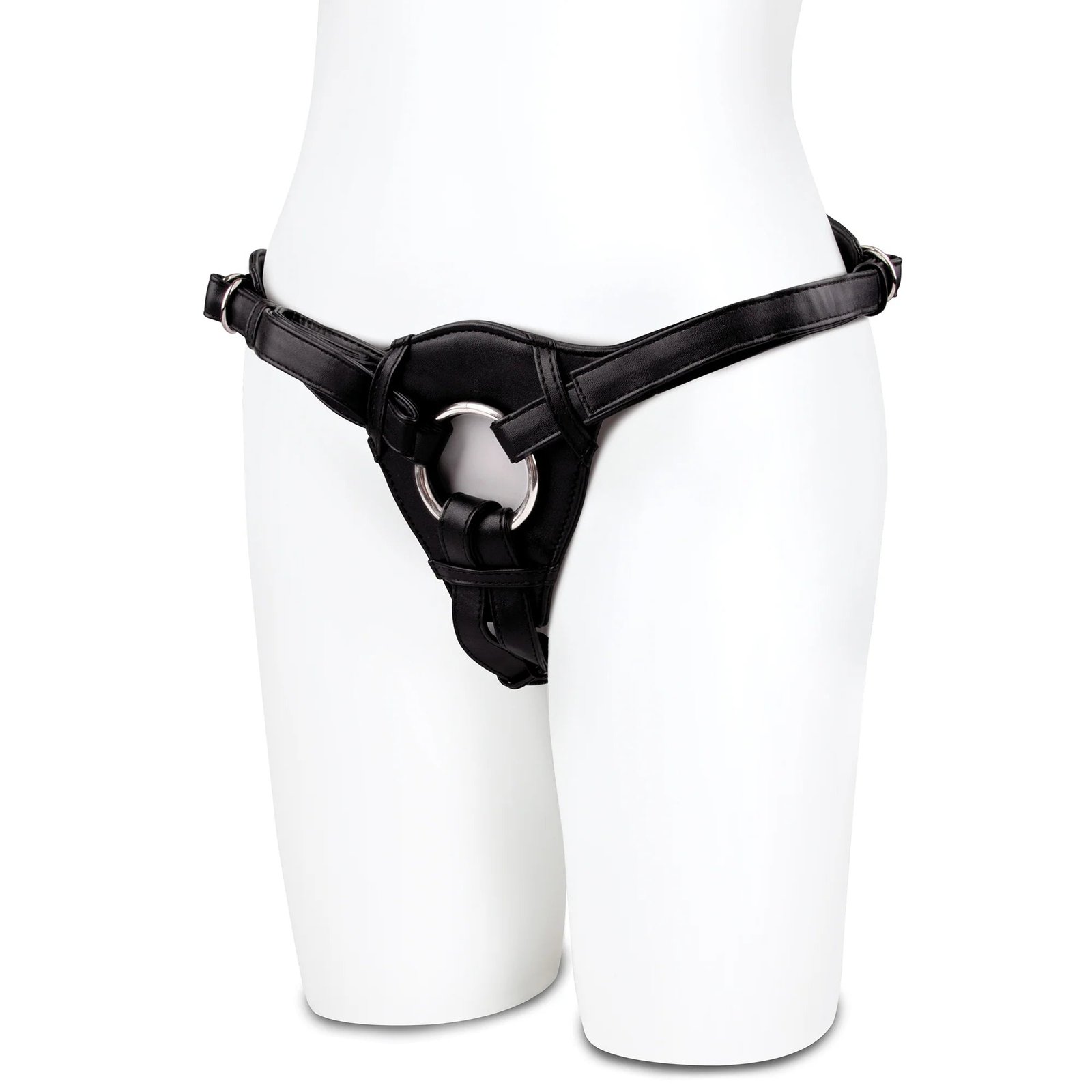 Lux Fetish Patent Leather Strap-On Harness Black – alternate view 4