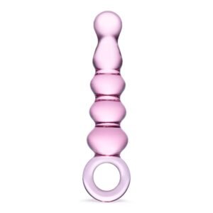 Alternative view of Glas 7.5 in. Quintessence Beaded Anal Slider Glass Dildo with Ring Handle