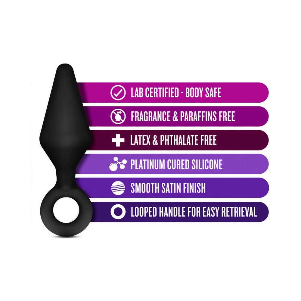 Luxe Night Rimmer 3-Piece Silicone Anal Plug Kit Black - Image 4
