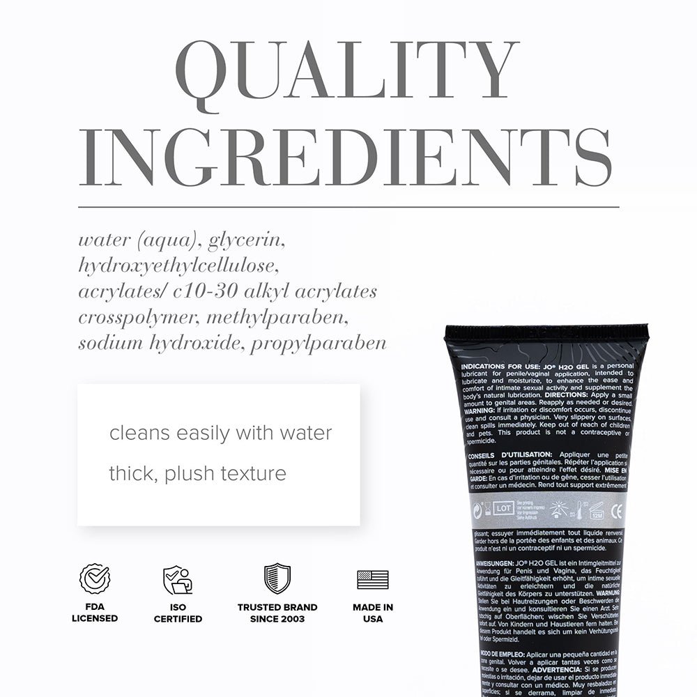 JO H2O Gel Water-Based Personal Lubricant 4 oz. – alternate view 1