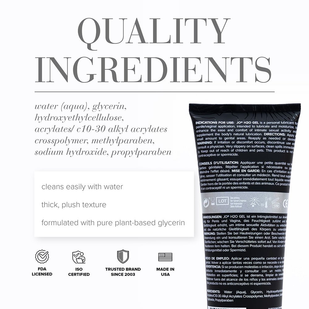 JO H2O Gel Water-Based Personal Lubricant 8 oz. – alternate view 1