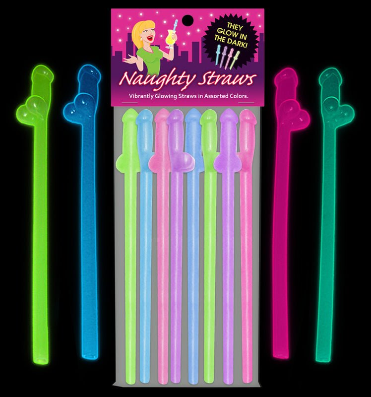 Glow-in-the-Dark Naughty Straws 8-Pack - Image 2