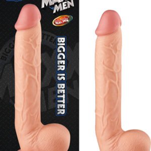 Maxx Men 11in. Real Skin Straight Dong With Balls & Suction Cup (Ivory)