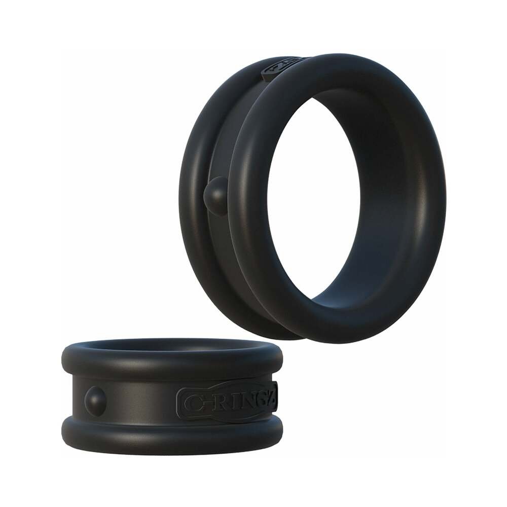 Fantasy C-Ringz Max-Width Silicone Rings 2-Piece Set Black – alternate view 1