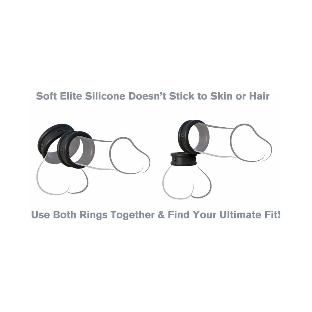 Fantasy C-Ringz Max-Width Silicone Rings 2-Piece Set Black – alternate view 3