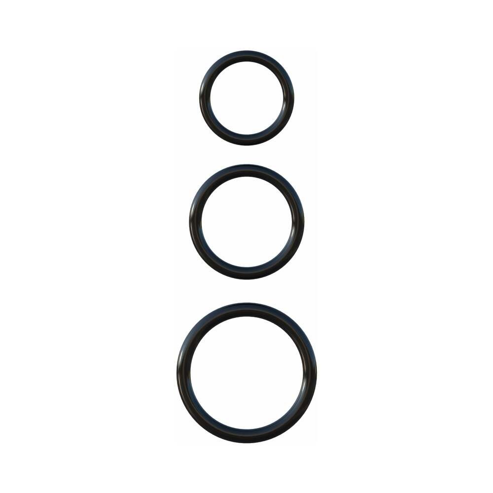 Fantasy C-Ringz Silicone 3-Ring Stamina Set Black – alternate view 1