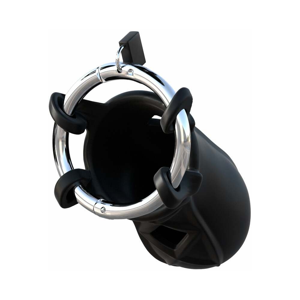 Fantasy C-Ringz Extreme Silicone Cock Blocker Locking Chastity Cage Black - Image 6