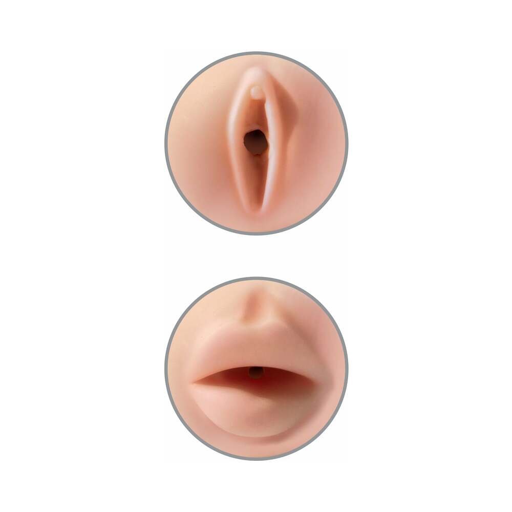 PDX Tight Grip Pussy & Mouth Dual Density Squeezable Masturbator Beige/White – alternate view 3