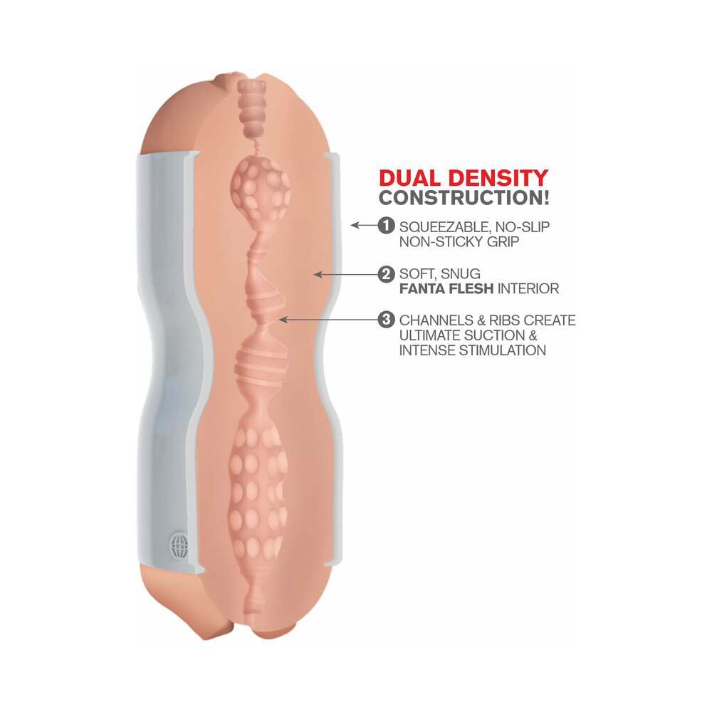 PDX Tight Grip Pussy & Mouth Dual Density Squeezable Masturbator Beige/White – alternate view 4