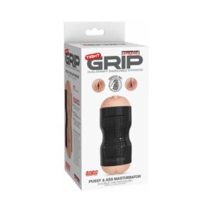 Alternative view of PDX Tight Grip Pussy & Ass Dual Density Squeezable Masturbator Beige/Black