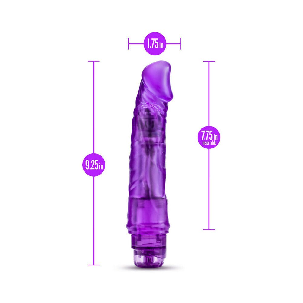 B Yours Vibe 6 Realistic 9.25 in. Vibrating Dildo Purple - Image 7