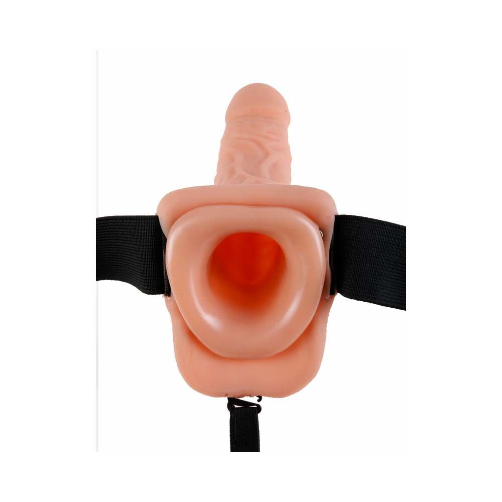 Fetish Fantasy Series 7 in. Hollow Strap-On with Balls Beige/Black – alternate view 2