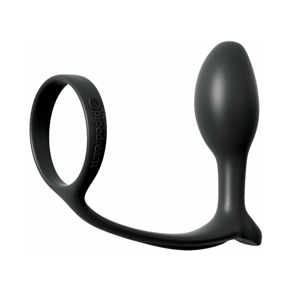 Anal Fantasy Collection Silicone Ass-Gasm Cock Ring Beginner''s Plug Black - Image 2