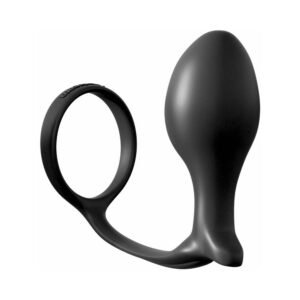 Alternative view of Anal Fantasy Collection Silicone Ass-Gasm Cock Ring Advanced Plug Black
