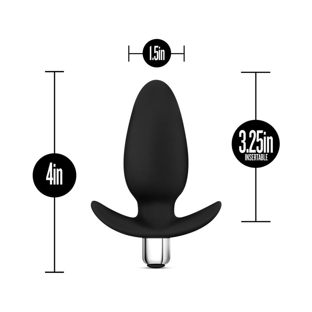 Luxe Little Thumper Vibrating Silicone Anal Plug Black – alternate view 3