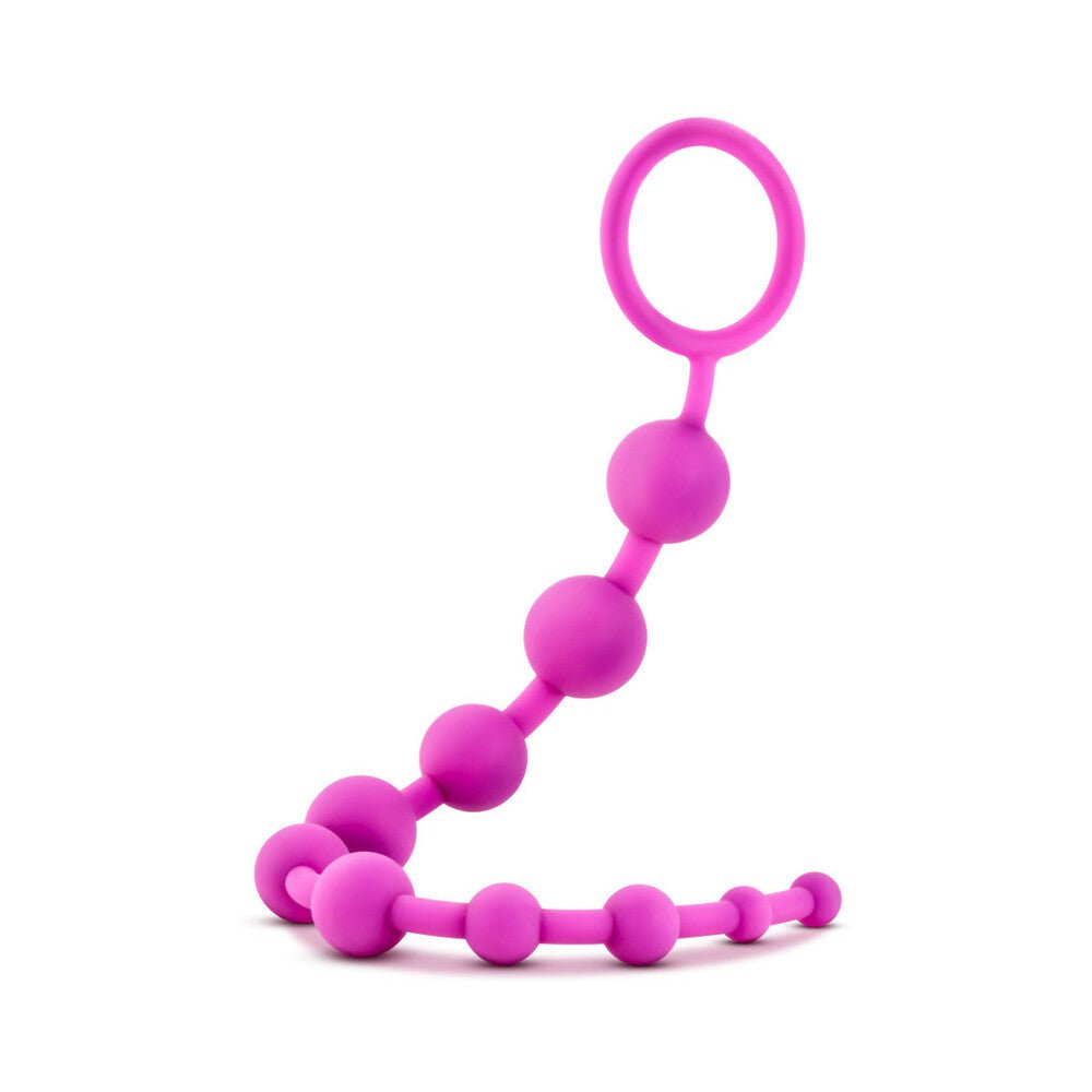 Luxe Silicone 10 Beads for Anal Play Pink - Image 2