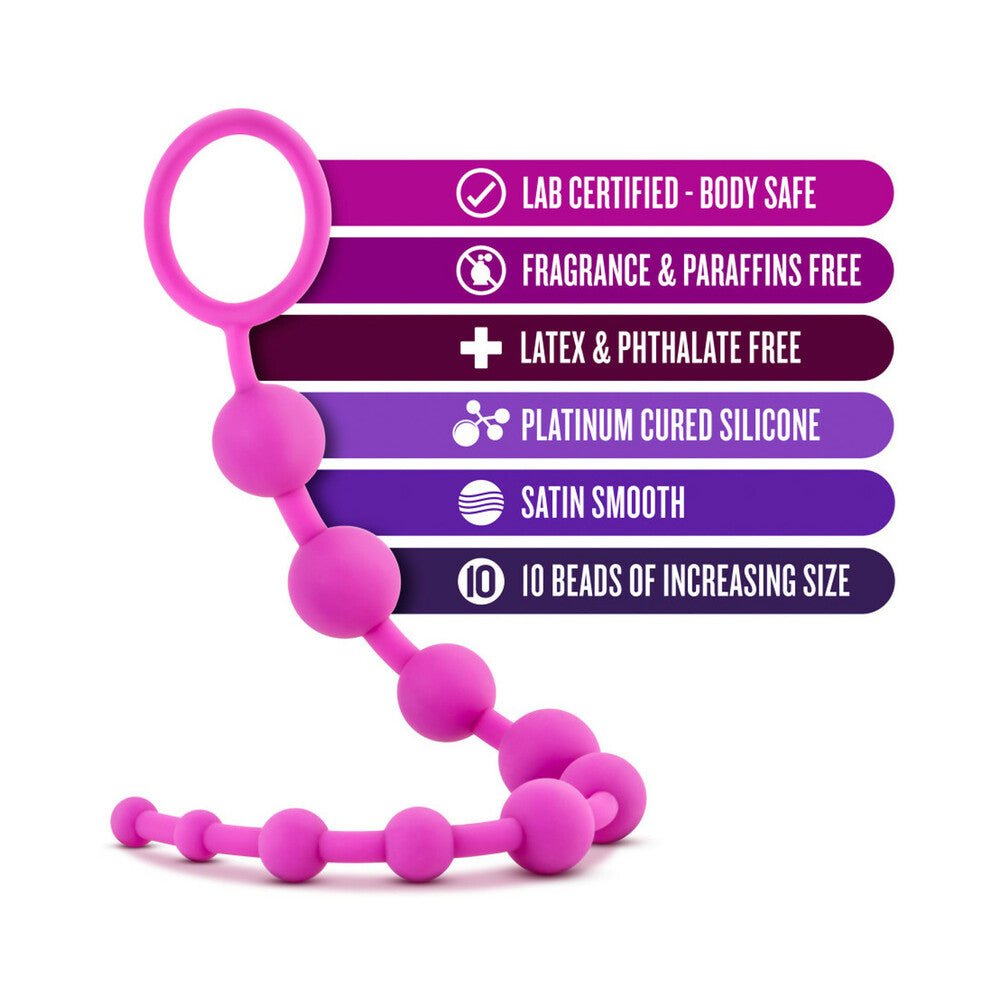 Luxe Silicone 10 Beads for Anal Play Pink - Image 5